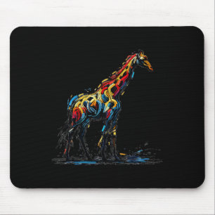Alfombrilla De Ratón Impresionismo colorido estilo Ganadería Giraffe