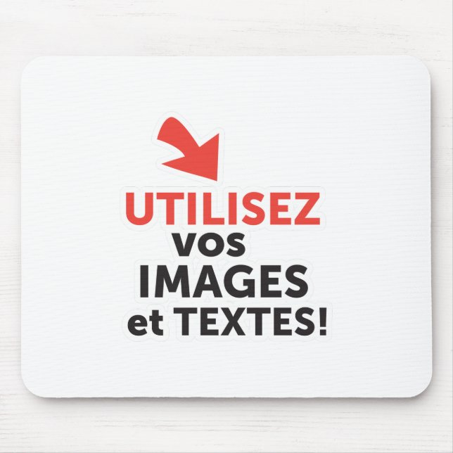 Alfombrilla De Ratón Imprima sus diseños en línea en francés (Frente)