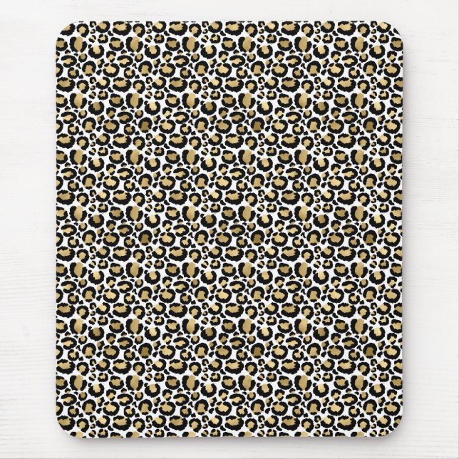 Alfombrilla De Ratón Imprimir Leopardo negro dorado (Frente)