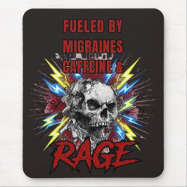 Alfombrilla De Ratón Impulsado por Migrañas Pura Rabia Líquida Calavera