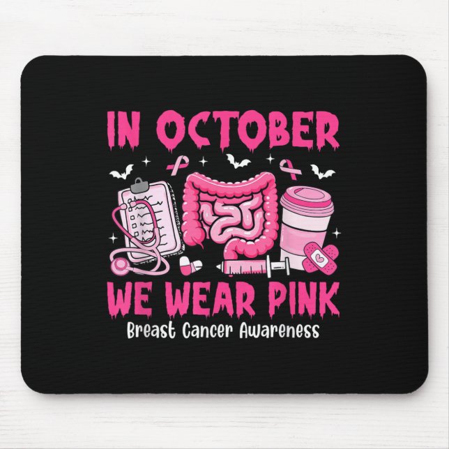 Alfombrilla De Ratón In October We Wear Nk Gastro Nurse Breast Cancer  (Frente)