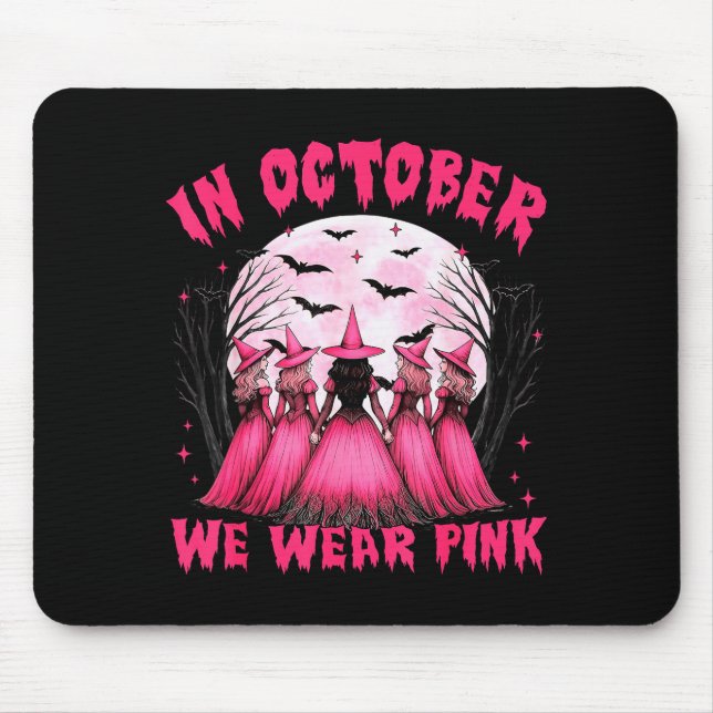 Alfombrilla De Ratón In October We Wear Nk Witch Halloween Breast Cance (Frente)
