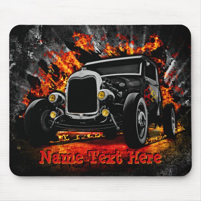 Alfombrilla De Ratón Incendio de arder de arbustos calientes Añadir nom (Frente)