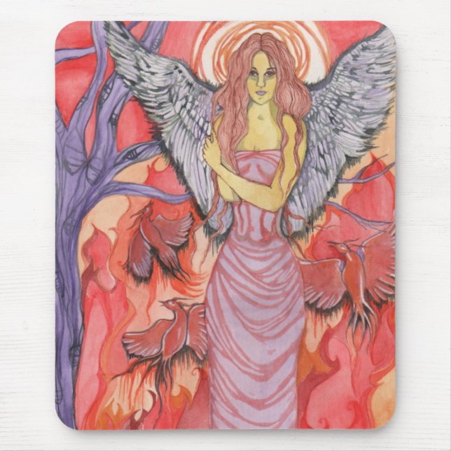 Alfombrilla De Ratón Incineración Mousepad del pájaro del fuego (Frente)