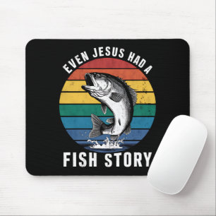 Alfombrilla De Ratón Incluso Jesús tenía una historia de peces de lubin