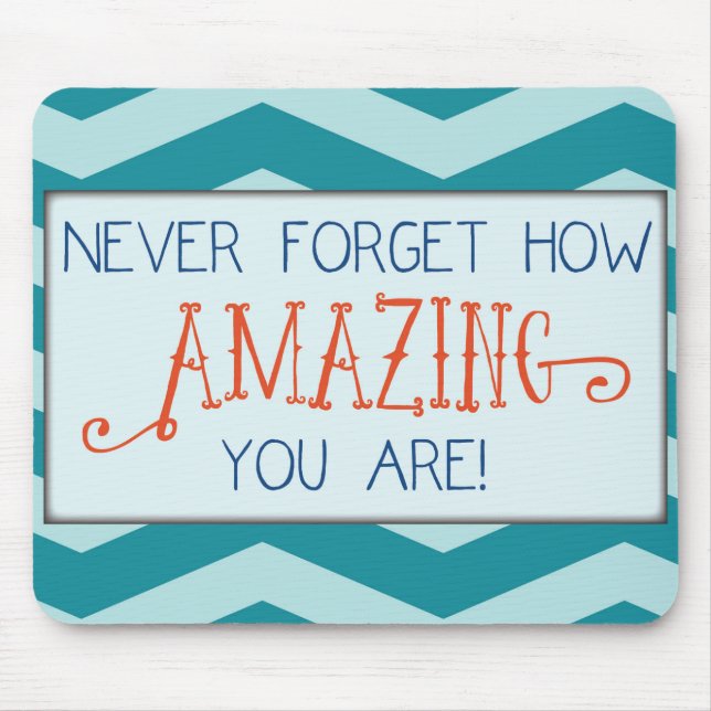 Alfombrilla De Ratón Increíble aliento con Verde azulada franja de chev (Frente)