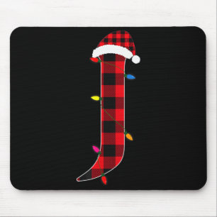 Alfombrilla De Ratón Increíble letra J inicial nombre Buffalo Plaid Nav