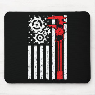 Alfombrilla De Ratón Indepen Operador de Máquinas Patrióticas Machinist