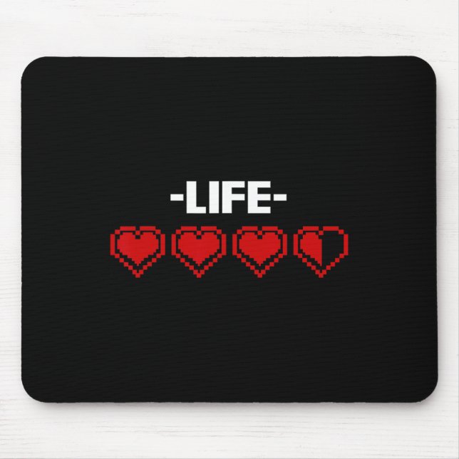 Alfombrilla De Ratón Indicator Heart 8 Bits Graphic Video Game Player G (Frente)