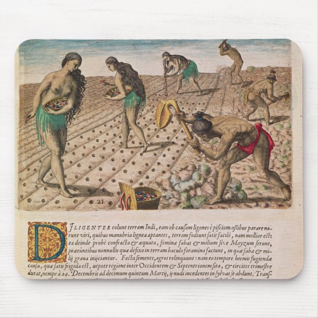 Alfombrilla De Ratón Indios de la Florida que plantan el maíz (Frente)