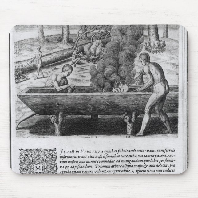 Alfombrilla De Ratón Indios de Virginia que hacen los barcos del (Frente)