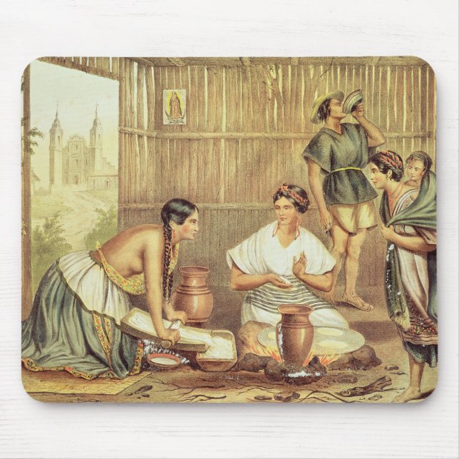 Alfombrilla De Ratón Indios que preparan las tortillas (Frente)