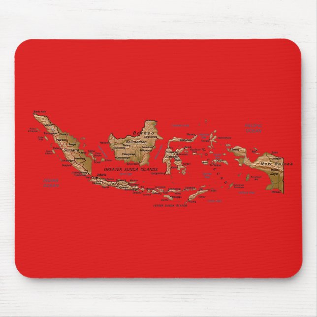 Alfombrilla De Ratón Indonesia Mapa de Mousepad (Frente)