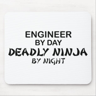 Alfombrilla De Ratón Ingeniero Ninja mortal por noche