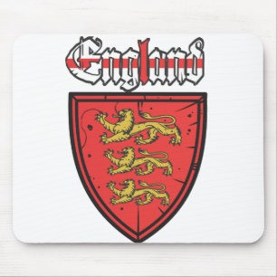 Alfombrilla De Ratón Inglaterra Tres leones Escudo de madera