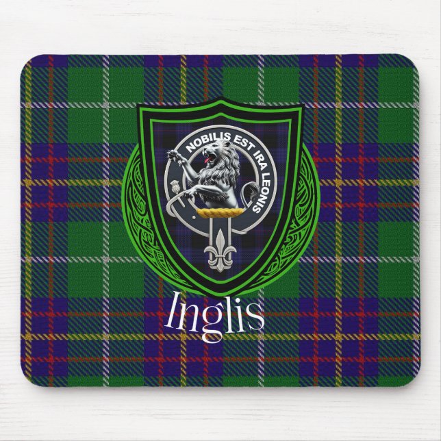 Alfombrilla De Ratón Inglis Scottish Clan Tartan and Crest  (Frente)