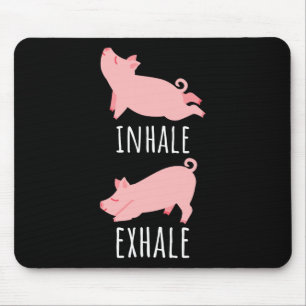 Alfombrilla De Ratón Inhalar Exhalar Cerdo Yoga Meditación Ejercicio En