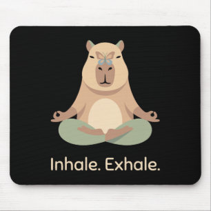 Alfombrilla De Ratón Inhalar Exhalar Yoga Capyra Zen Relajación Animal