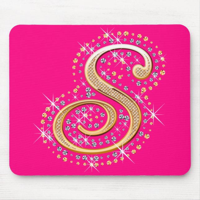 Alfombrilla De Ratón Inicial de oro "S" Mousepad (Frente)