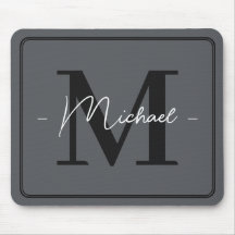 Inicial elegante personalizada gris carbón para of
