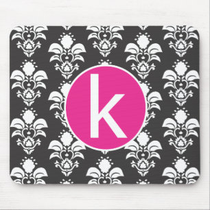 Alfombrilla De Ratón Inicial negra "k " de Mousepad del círculo del