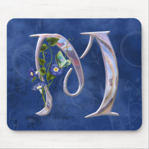 Alfombrilla De Ratón Inicial preciosa M de la mariposa