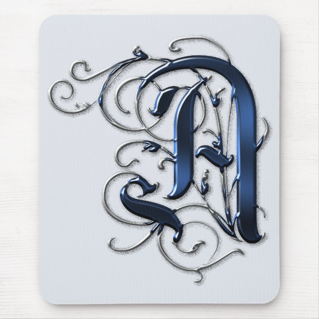 Alfombrilla De Ratón Iniciales A del vintage (Frente)