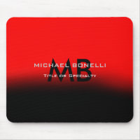 Iniciales de monograma negro rojo moderno