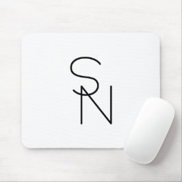 Alfombrilla De Ratón Iniciales superpuestas de aspecto moderno