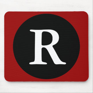 Alfombrilla De Ratón Initial R / Letter R Red Black & White Mousepad