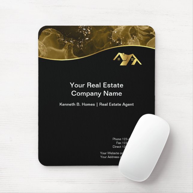 Alfombrilla De Ratón Inmobiliaria. Estructura. Oro negro (Con ratón)