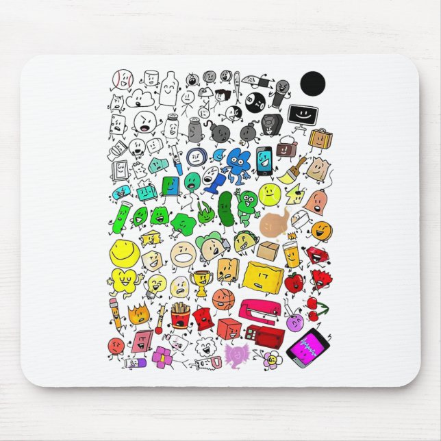Alfombrilla De Ratón Insanidad Inanimada De Bfdi Todos Los Caracteres (Frente)