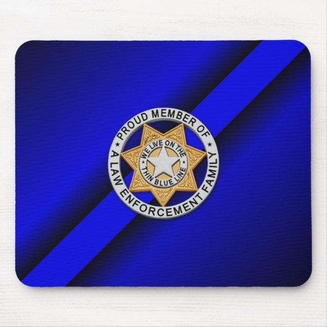 Alfombrilla De Ratón Insignia delgada de la línea azul (Frente)