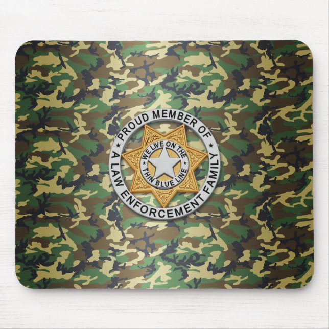 Alfombrilla De Ratón Insignia delgada de la línea azul (Frente)