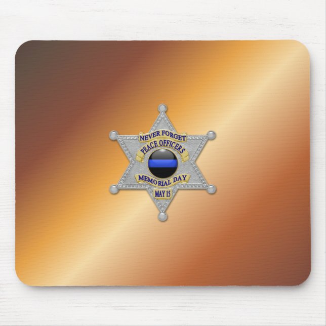 Alfombrilla De Ratón Insignia delgada de la línea azul (Frente)