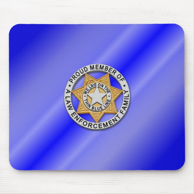 Alfombrilla De Ratón Insignia delgada de la línea azul (Frente)