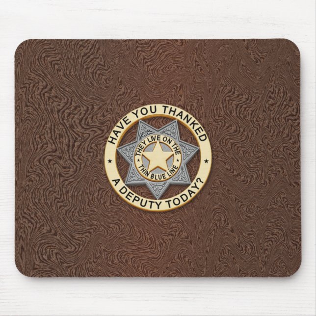 Alfombrilla De Ratón Insignia delgada de la línea azul (Frente)