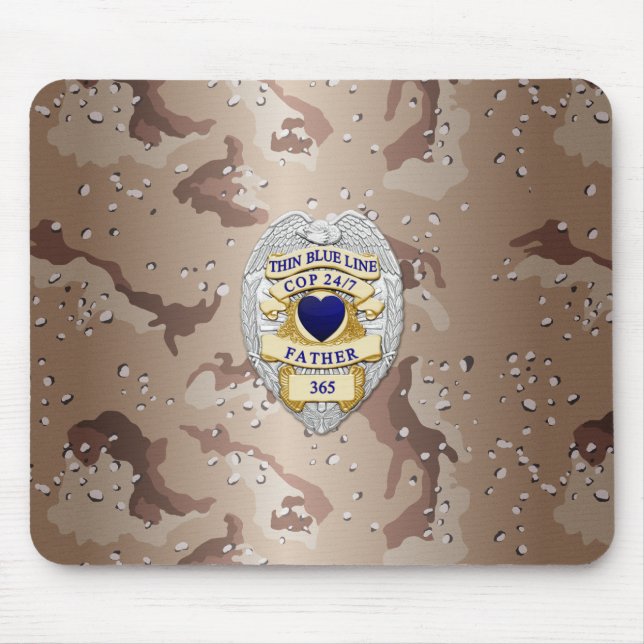 Alfombrilla De Ratón Insignia delgada de la línea azul (Frente)