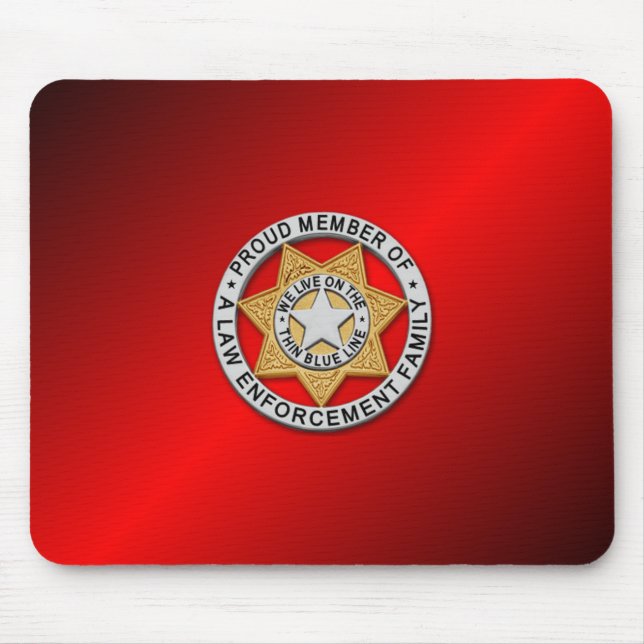 Alfombrilla De Ratón Insignia delgada de la línea azul (Frente)