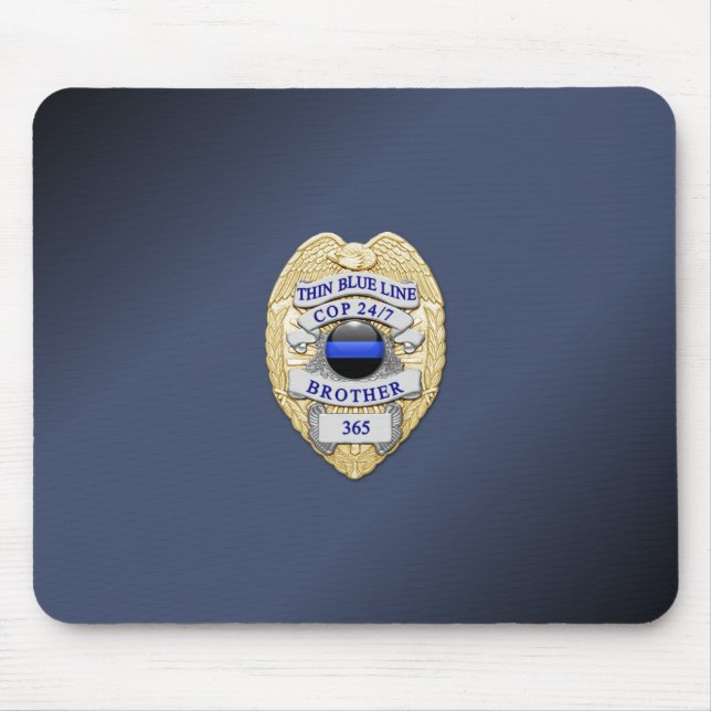 Alfombrilla De Ratón Insignia delgada de la línea azul (Frente)