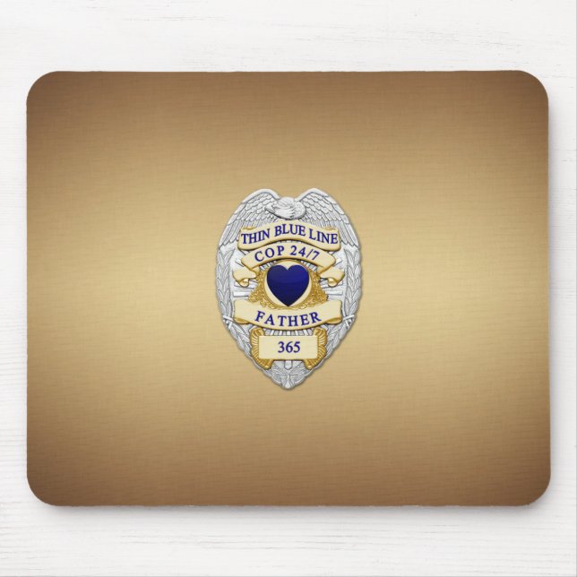 Alfombrilla De Ratón Insignia delgada de la línea azul (Frente)