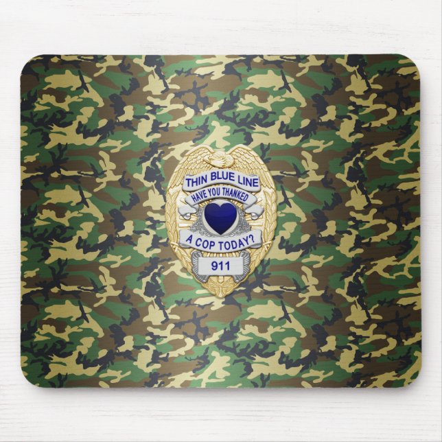 Alfombrilla De Ratón Insignia delgada de la línea azul (Frente)