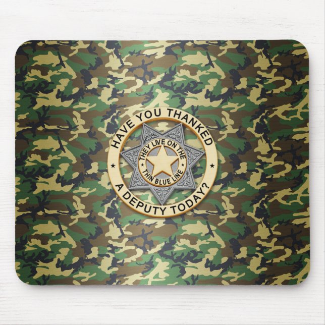 Alfombrilla De Ratón Insignia delgada de la línea azul (Frente)