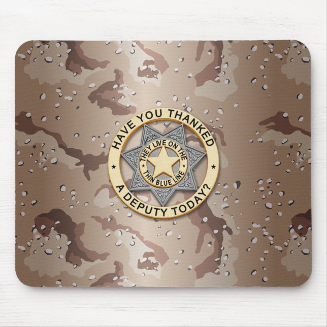 Alfombrilla De Ratón Insignia delgada de la línea azul (Frente)