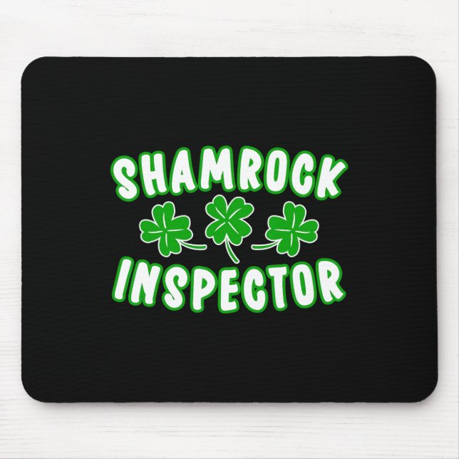 Alfombrilla De Ratón Inspector de Shamrock St Patricks Día 2 (Frente)