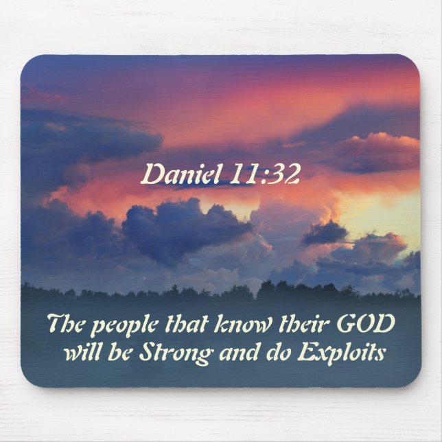 Alfombrilla De Ratón Inspirador Daniel 11:32 Biblia Verse (Frente)