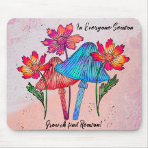 "Inspirador Mushroom Design Mouse Pad: Find Gro