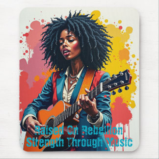Alfombrilla De Ratón Inspiradora de arte guitarista personalizado mujer