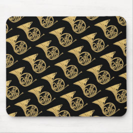 Alfombrilla De Ratón Instrumento musical del Cuerno de Francia dibujand