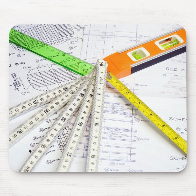 Alfombrilla De Ratón Instrumentos del diseño y de medida (Frente)